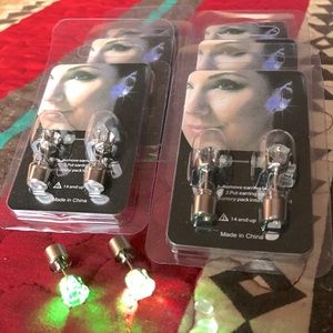 🌈 8 Pairs of Platube CZ Led Multicolored Flashing Light Earrings 🌈